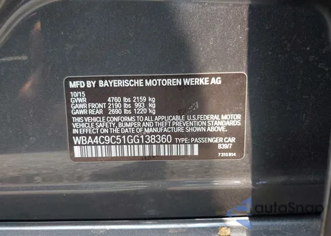 2016 BMW 428I Gran Coupe xDrive from USA, damaged, VIN WBA4C9C51GG138360